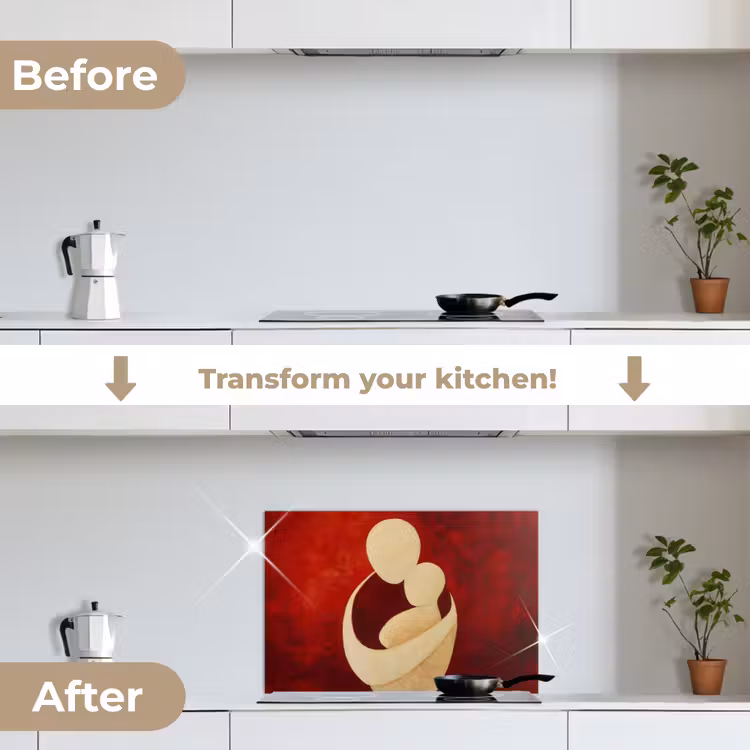 Kitchen splashback for hob - Abstract - Mother - Child - Red — 7