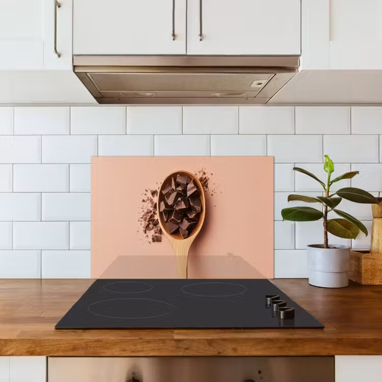 Kitchen splashback for hob - Chocolate - Wood - Spoon — 3
