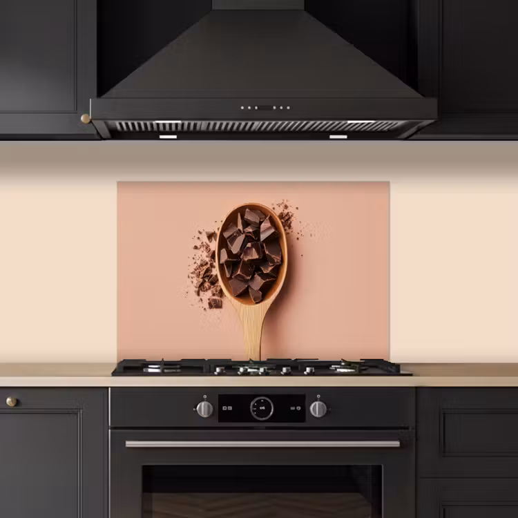 Kitchen splashback for hob - Chocolate - Wood - Spoon — 5