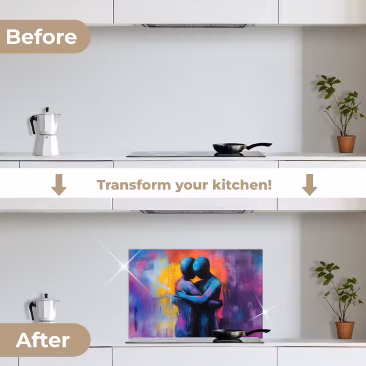 Kitchen splashback for hob - Embracing - Bodies - Purple — 7