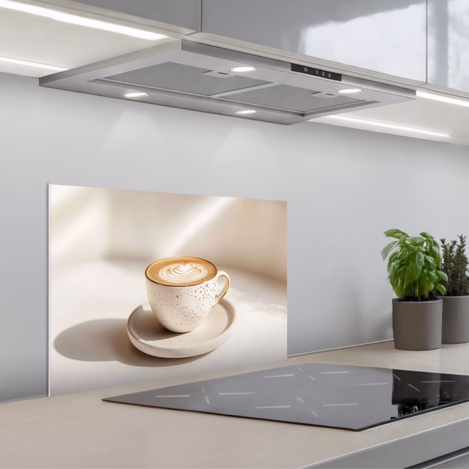 Kitchen splashback for hob - Cappuccino - Foam - Dish - Beige — 1