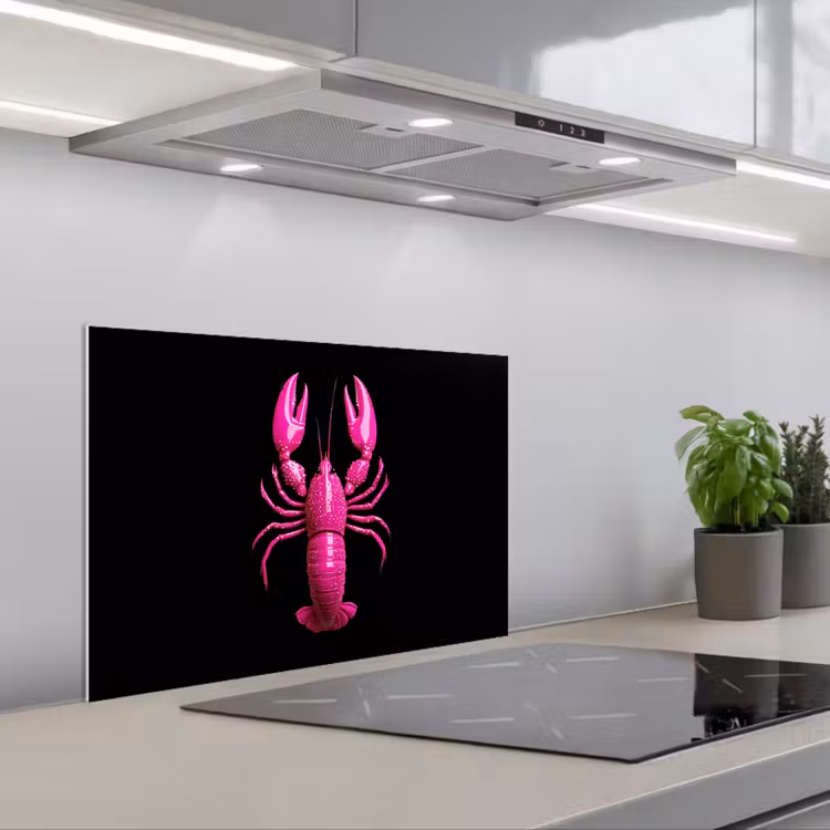 Kitchen splashback for hob - Cancer - Bright pink - Dots - Eye-catching — 1