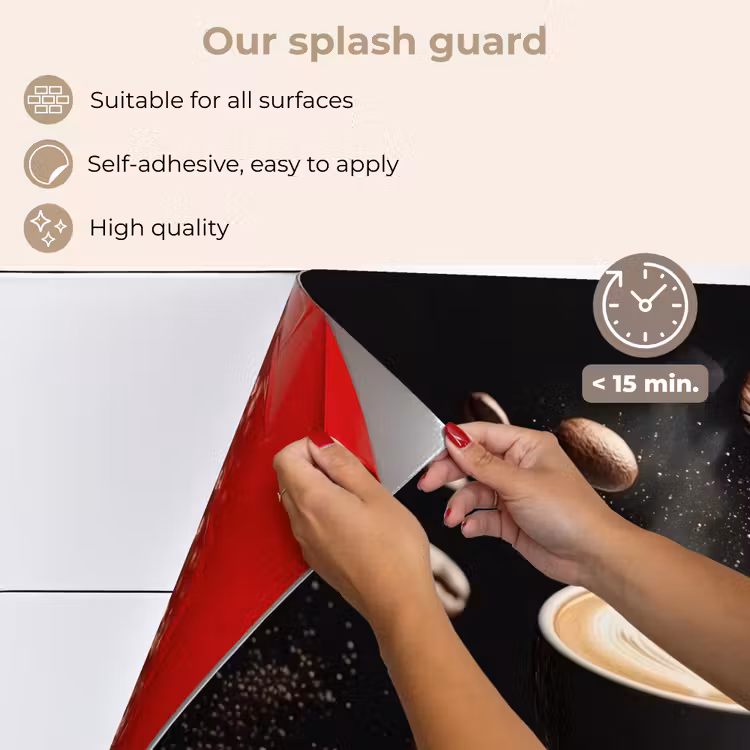 Kitchen splashback for hob - Cappuccino - Cup - Beans - Brown — 4