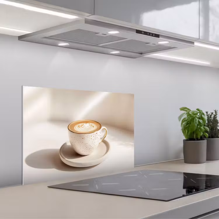 Kitchen splashback for hob - Cappuccino - Foam - Dish - Beige — 1