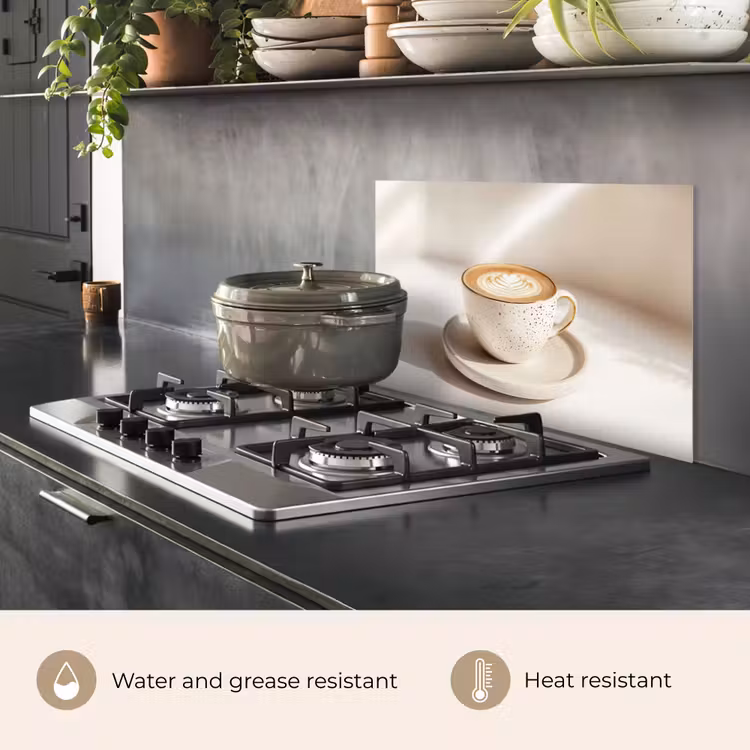 Kitchen splashback for hob - Cappuccino - Foam - Dish - Beige — 2
