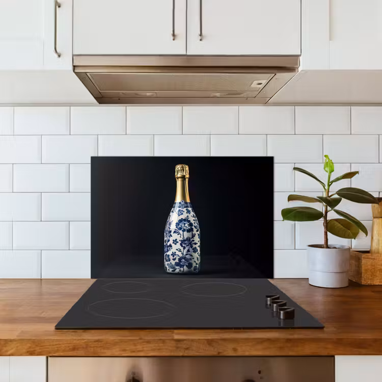 Kitchen splashback for hob - Champagne - Flowers - Gold - Chic — 3