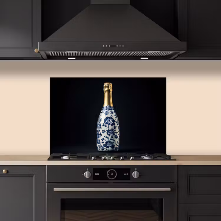 Kitchen splashback for hob - Champagne - Flowers - Gold - Chic — 5