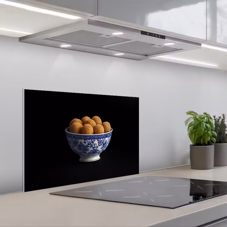 Kitchen splashback for hob - Delft blue - Bitterballen - Holland - Bowl — 1