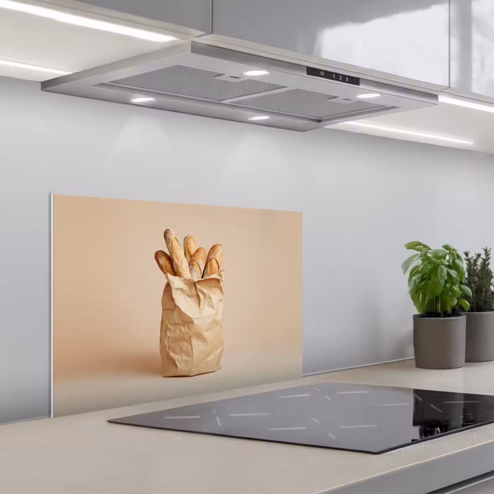 Kitchen splashback for hob - Baguette - Bread - Baguette - Beige — 1