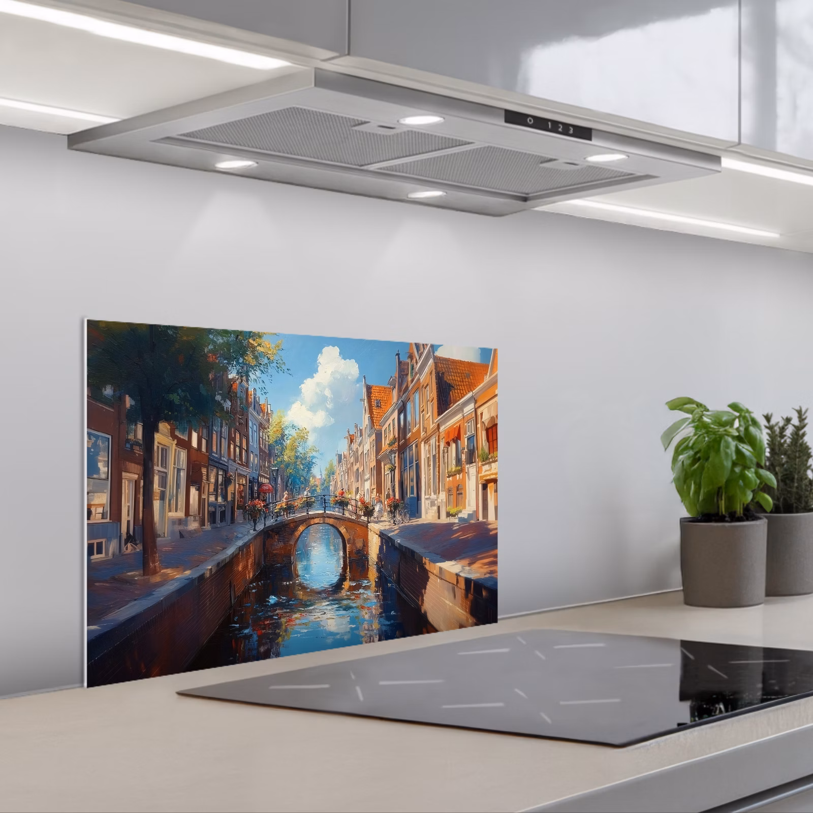 Kitchen splashback for hob - City - Moat - Sun - Cycling — 1