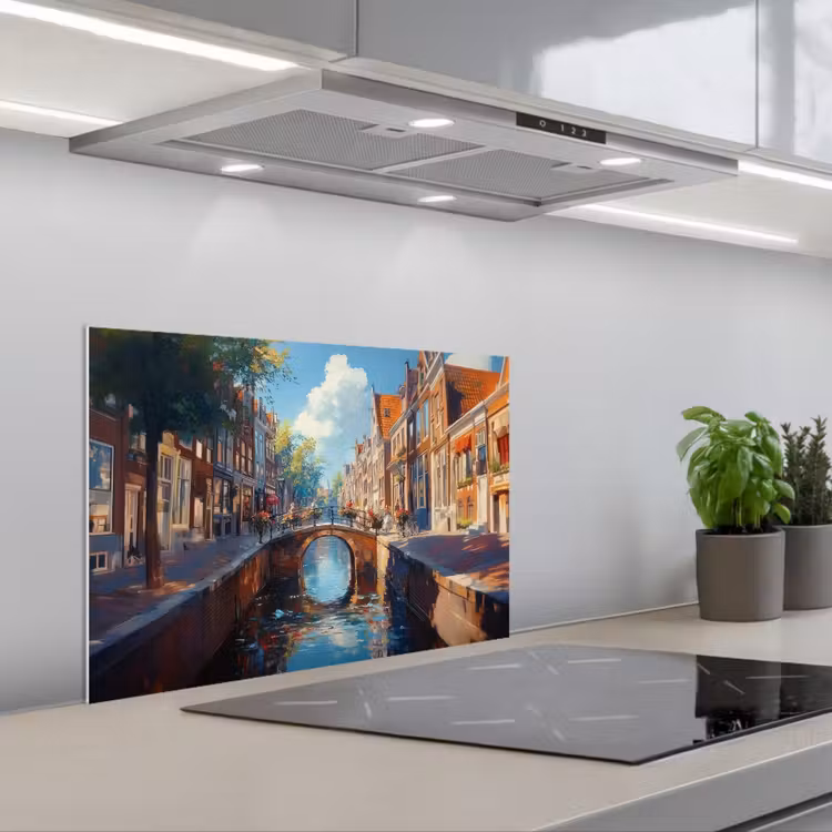 Kitchen splashback for hob - City - Moat - Sun - Cycling — 1