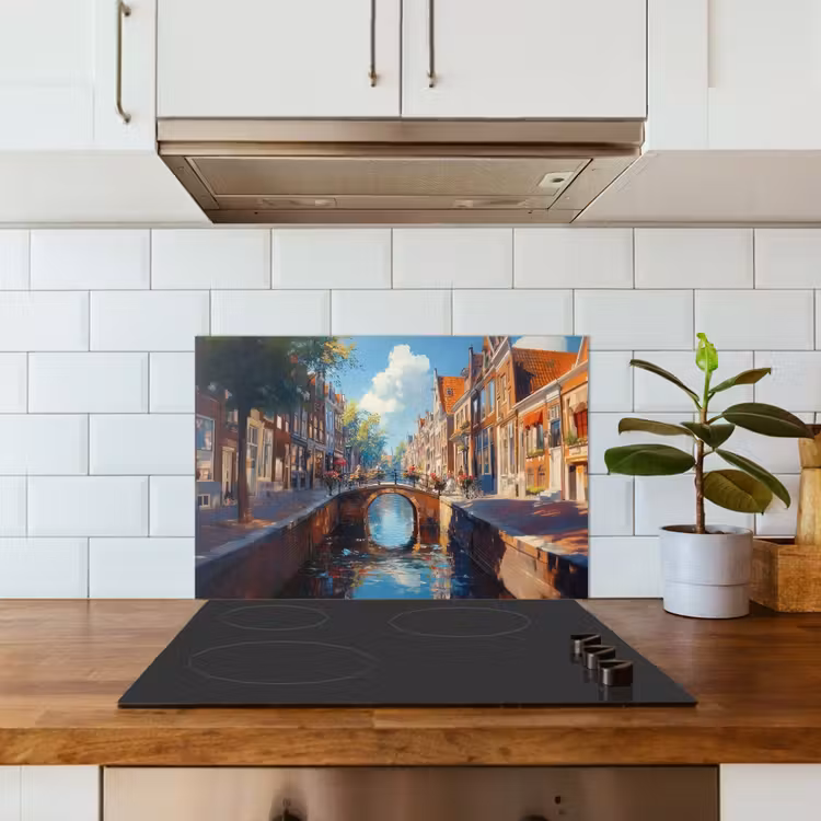 Kitchen splashback for hob - City - Moat - Sun - Cycling — 3