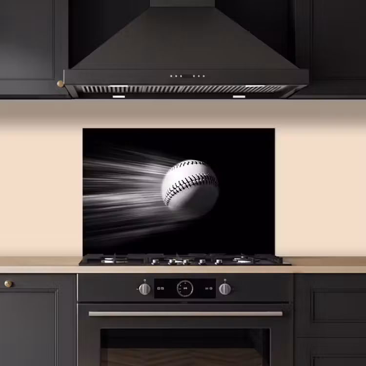 Kitchen splashback for hob - Baseball - White - Flies — 5