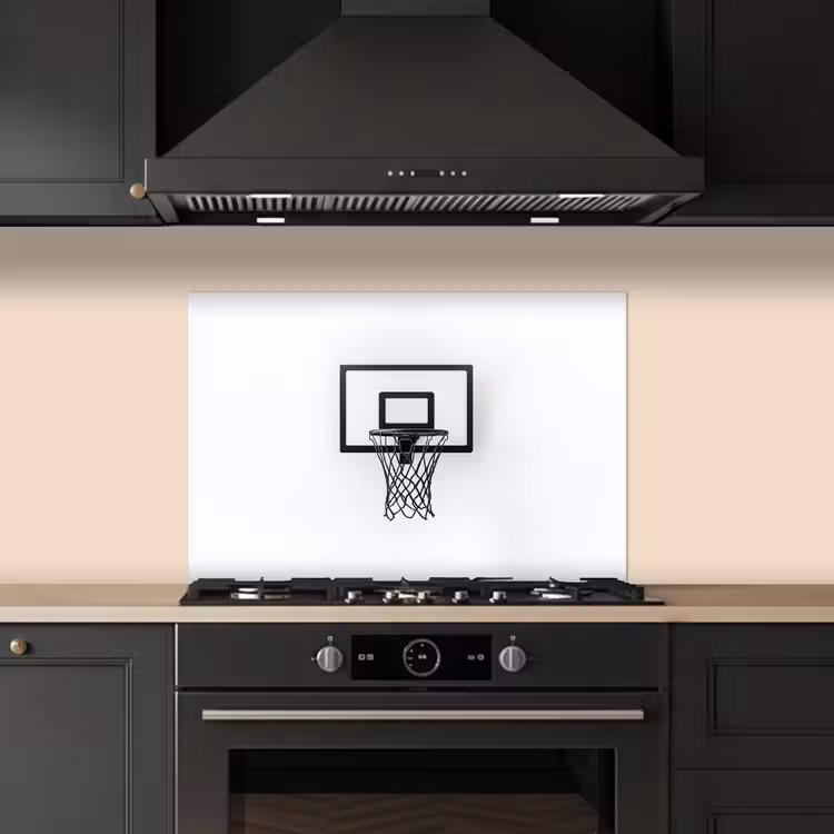 Kitchen splashback for hob - Basketball Board - Minimalist - Black — 5