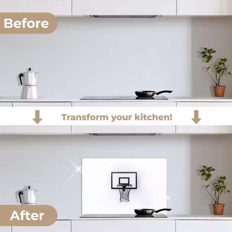 Kitchen splashback for hob - Basketball Board - Minimalist - Black — 7