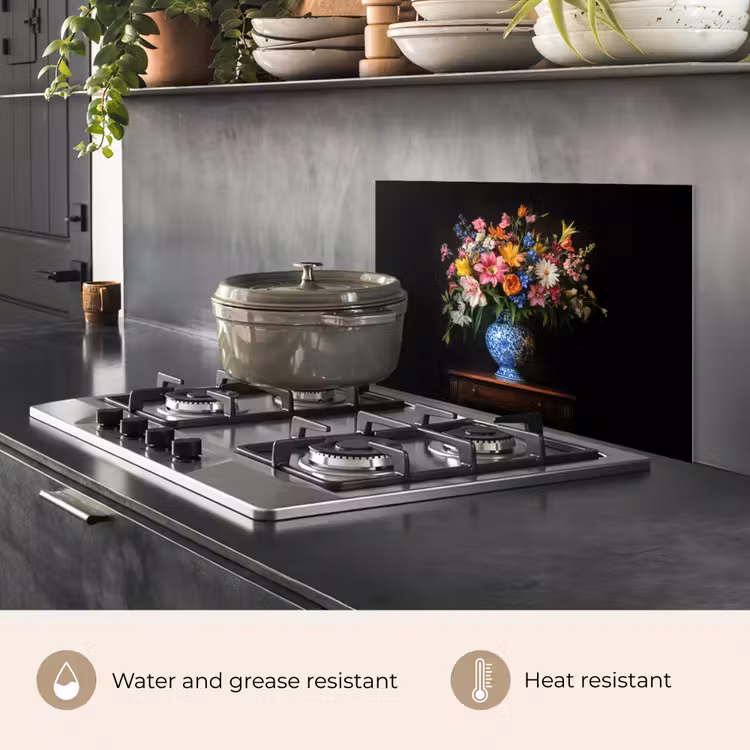 Kitchen splashback for hob - Color - Vase - Flowers - Bouquet — 2