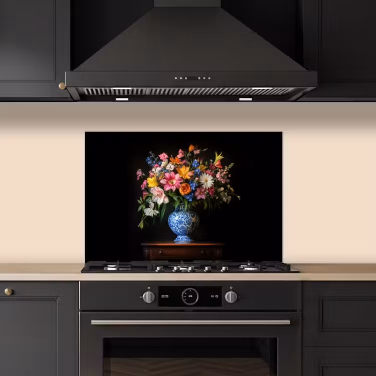 Kitchen splashback for hob - Color - Vase - Flowers - Bouquet — 5