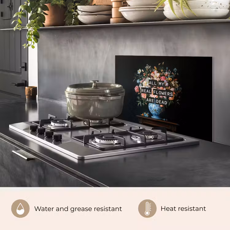 Kitchen splashback for hob - Flowers - Art - Pastel - Quotes — 2