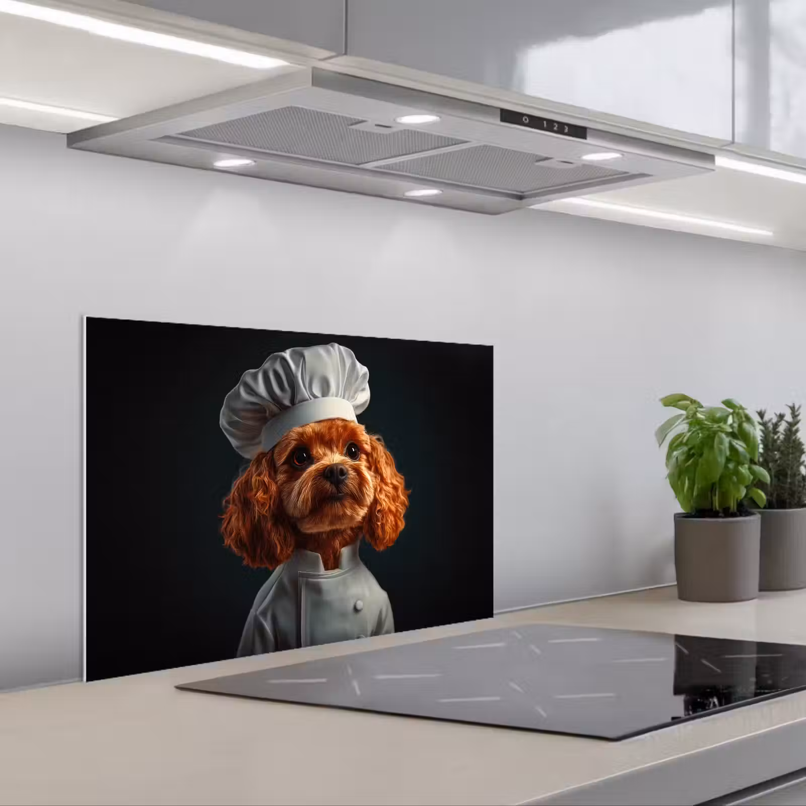 Kitchen splashback for hob - Brown - Cook - Dog — 1