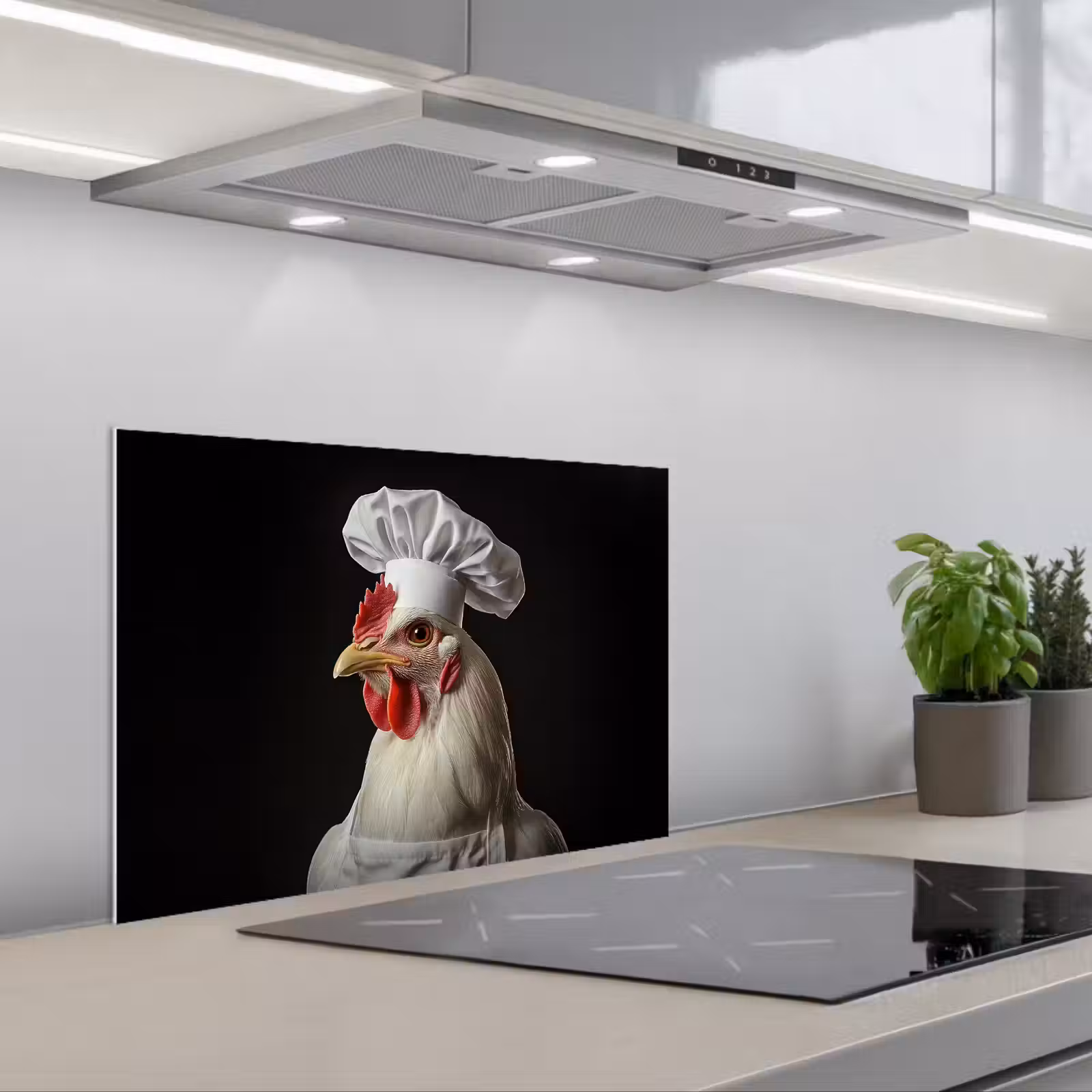 Kitchen splashback for hob - Cook - Red - Chicken — 1