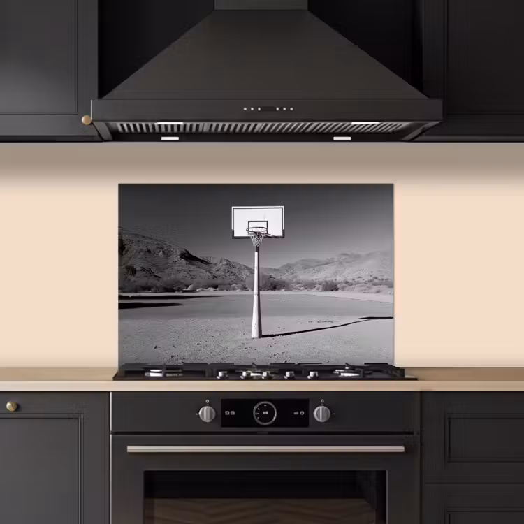 Kitchen splashback for hob - Basketball pole - Landscape - Sand - White — 5