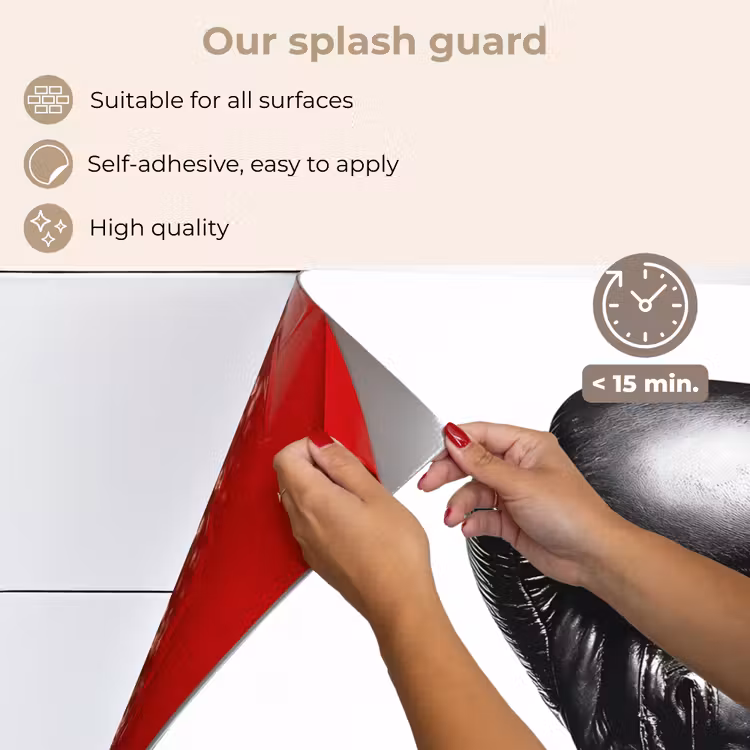 Kitchen splashback for hob - Boxing glove - Black - Hand — 4
