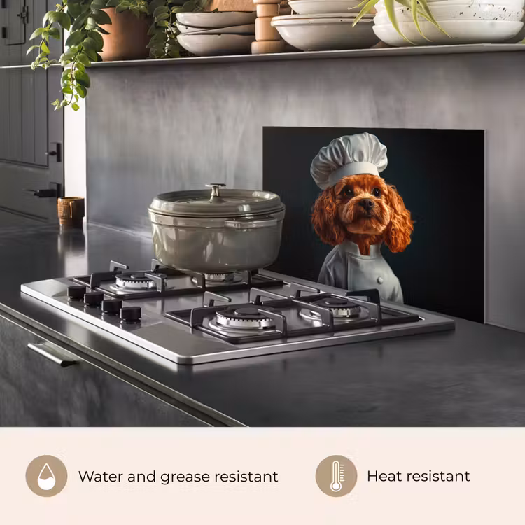 Kitchen splashback for hob - Brown - Cook - Dog — 2