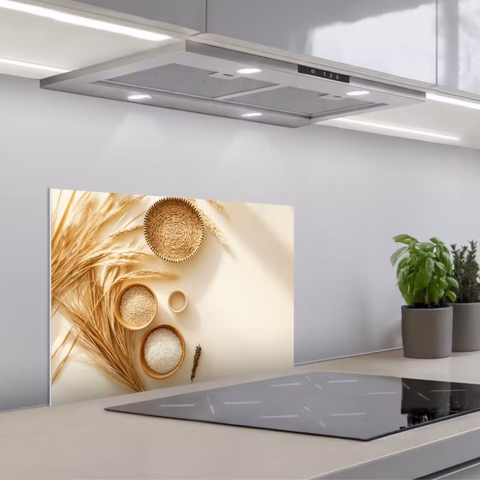 Kitchen splashback for hob - Cereal - Wood - Bowl - Beige — 1