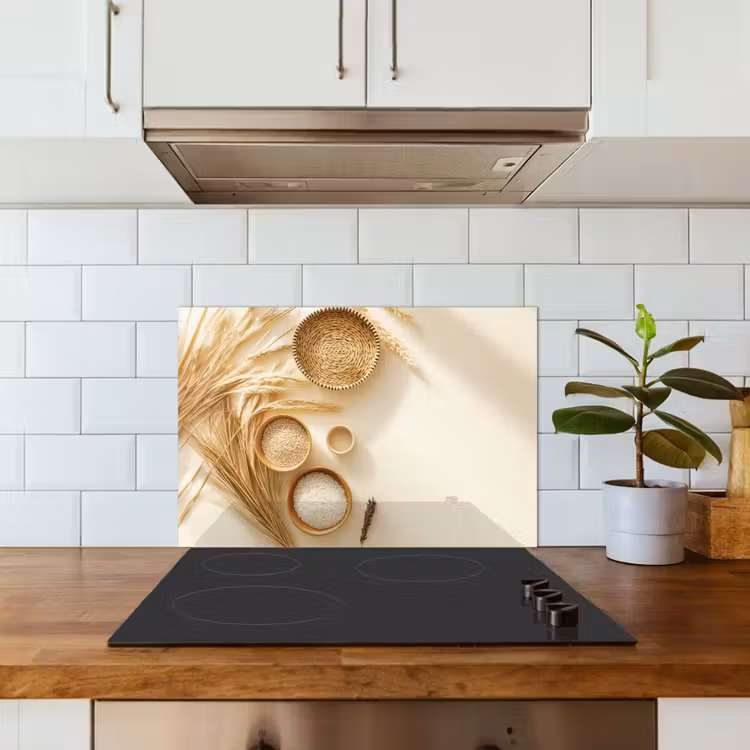 Kitchen splashback for hob - Cereal - Wood - Bowl - Beige — 3