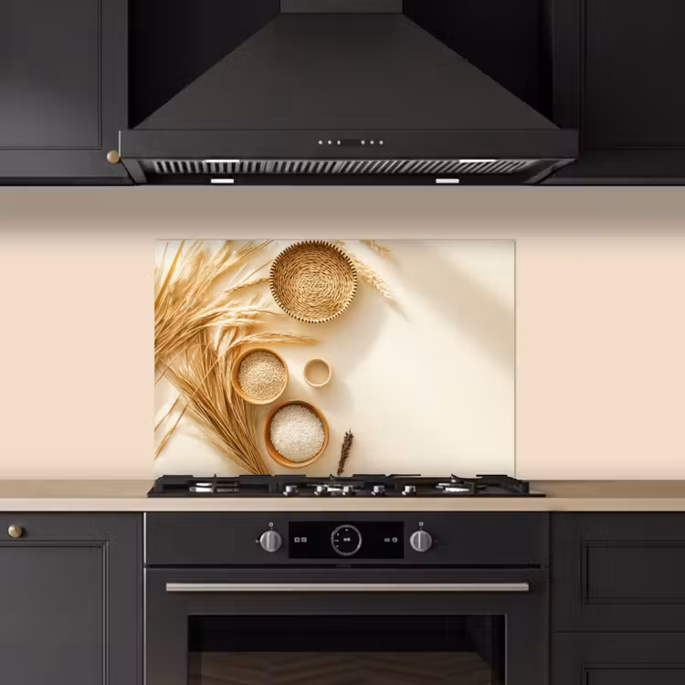 Kitchen splashback for hob - Cereal - Wood - Bowl - Beige — 5