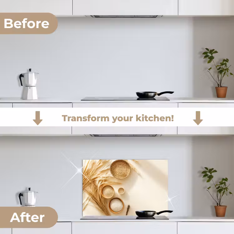 Kitchen splashback for hob - Cereal - Wood - Bowl - Beige — 7