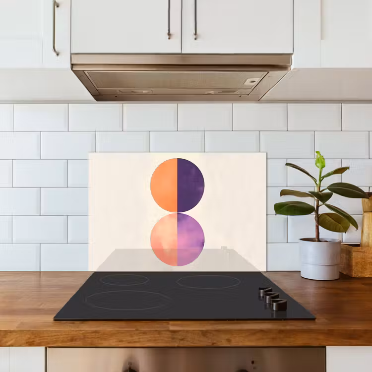 Kitchen splashback for hob - Abstract - Circles - Purple — 3