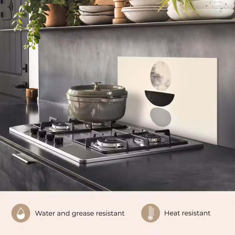 Kitchen splashback for hob - Beige - Japandi - Wabi sabi — 2