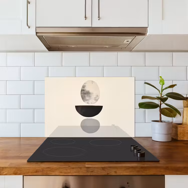 Kitchen splashback for hob - Beige - Japandi - Wabi sabi — 3