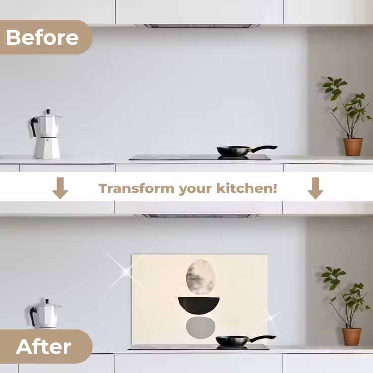 Kitchen splashback for hob - Beige - Japandi - Wabi sabi — 7