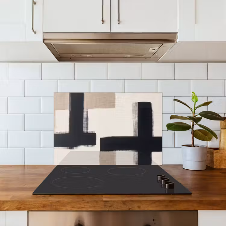 Kitchen splashback for hob - Black - Abstract - Japandi — 3