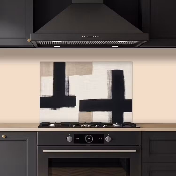 Kitchen splashback for hob - Black - Abstract - Japandi — 5