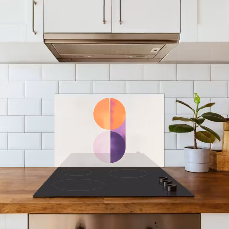 Kitchen splashback for hob - Circles - Abstract - Purple — 3