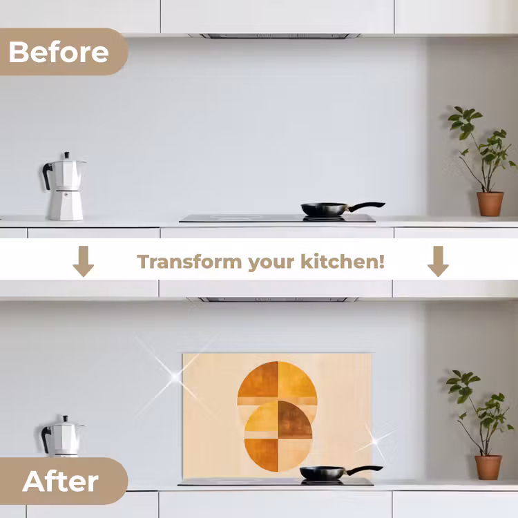 Kitchen splashback for hob - Circles - Yellow - Minimalist — 7