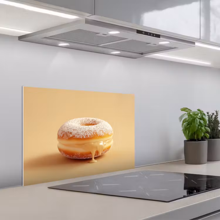 Kitchen splashback for hob - Donut - Creamy - Powdered sugar - Beige — 1
