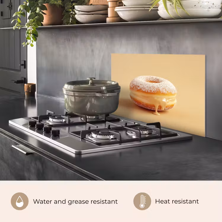 Kitchen splashback for hob - Donut - Creamy - Powdered sugar - Beige — 2