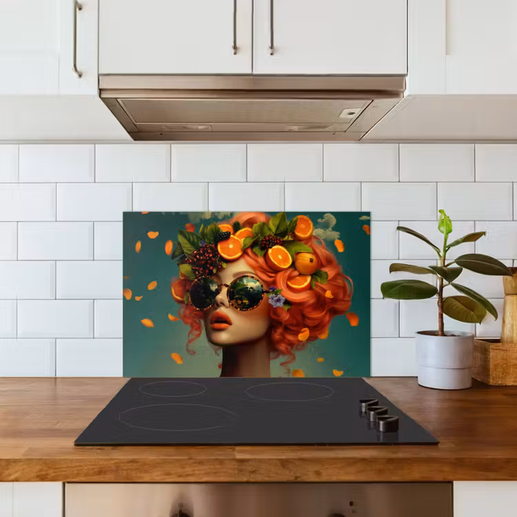 Kitchen splashback for hob - Female - Orange - Berry - Orange — 3