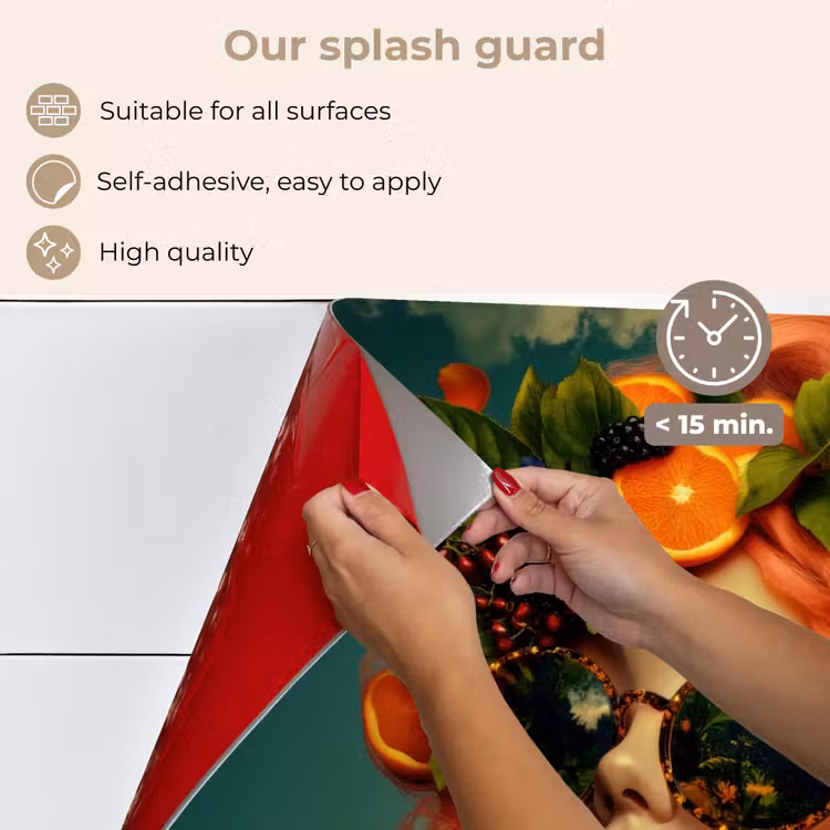 Kitchen splashback for hob - Female - Orange - Berry - Orange — 4