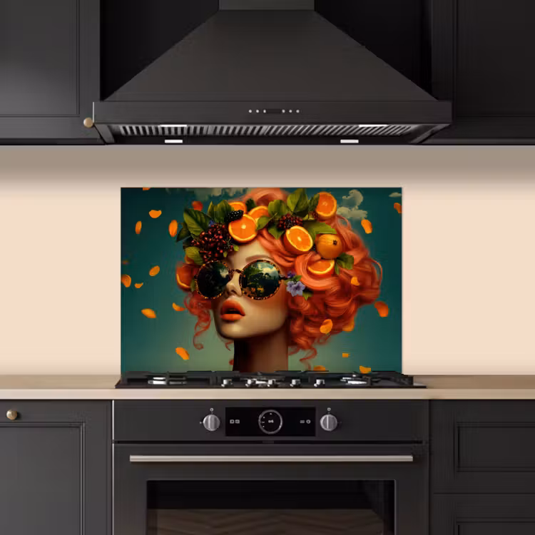 Kitchen splashback for hob - Female - Orange - Berry - Orange — 5