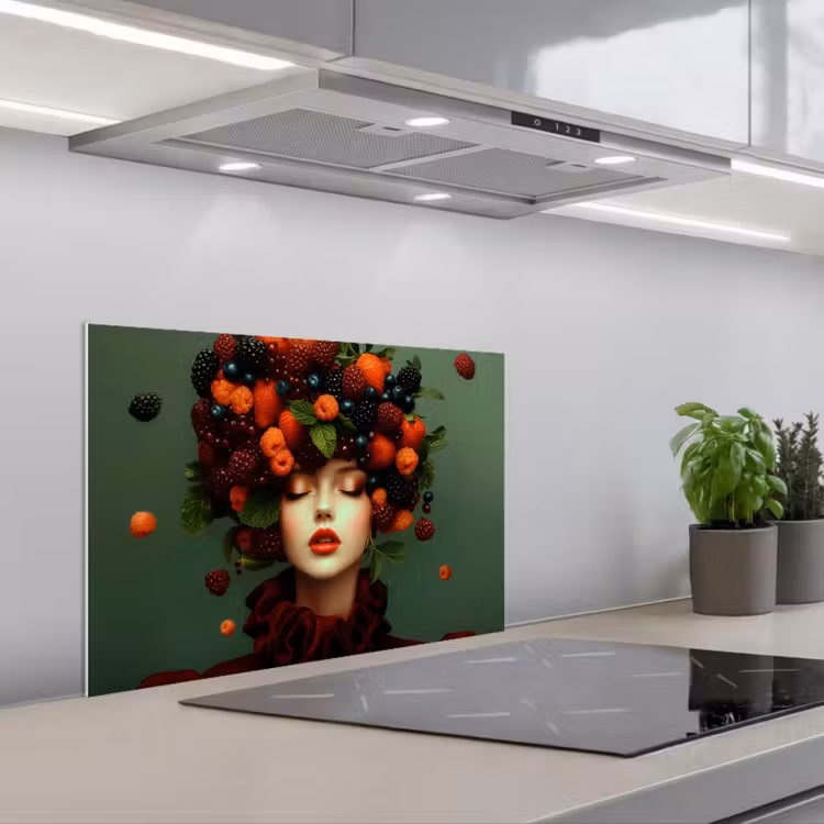 Kitchen splashback for hob - Female - Strawberries - Raspberries - Blackberries - Berries — 1