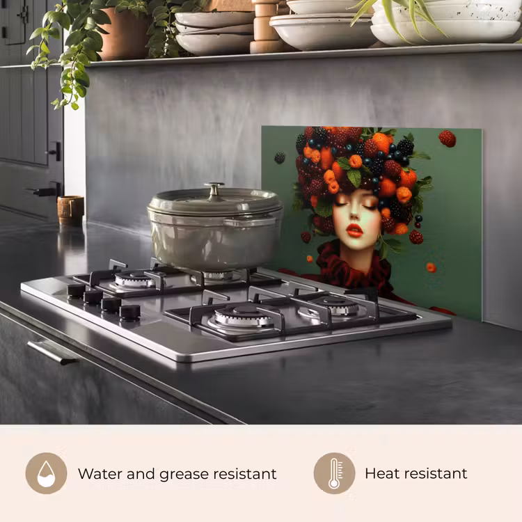 Kitchen splashback for hob - Female - Strawberries - Raspberries - Blackberries - Berries — 2