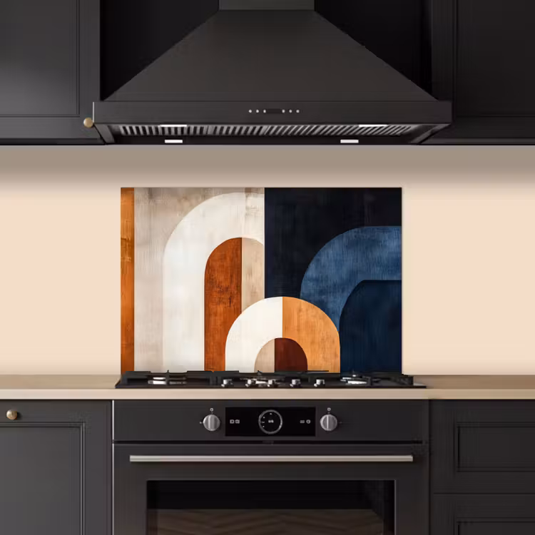 Kitchen splashback for hob - Abstract - Shapes - Dark blue — 5
