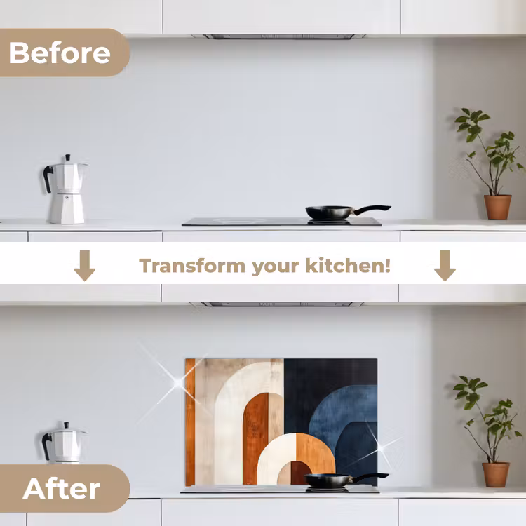 Kitchen splashback for hob - Abstract - Shapes - Dark blue — 7