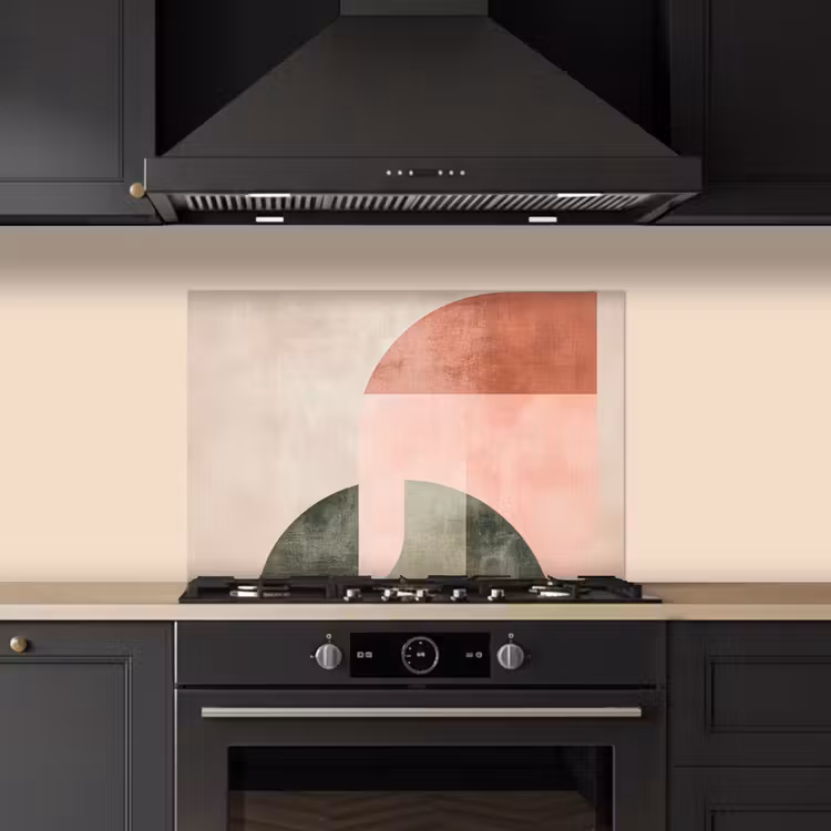 Kitchen splashback for hob - Circle - Abstract - Pink — 5