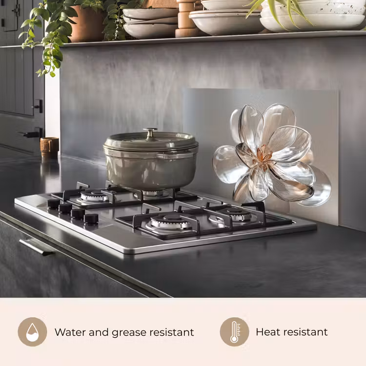 Kitchen splashback for hob - Flower - Glasses - Translucent — 2